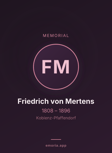 Memorial portrait of Friedrich von Mertens