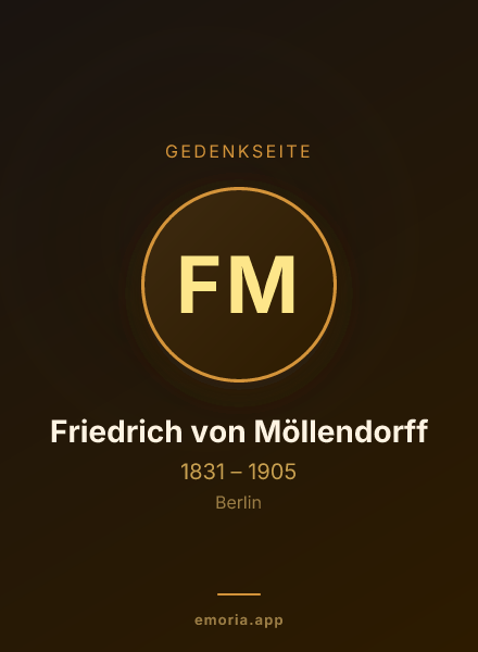 Gedenkportrait von Friedrich von Möllendorff