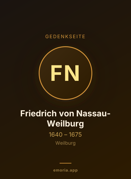 Gedenkportrait von Friedrich von Nassau-Weilburg