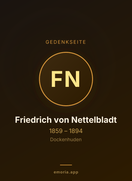 Gedenkportrait von Friedrich von Nettelbladt