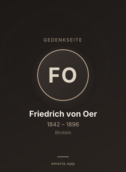 Gedenkportrait von Friedrich von Oer