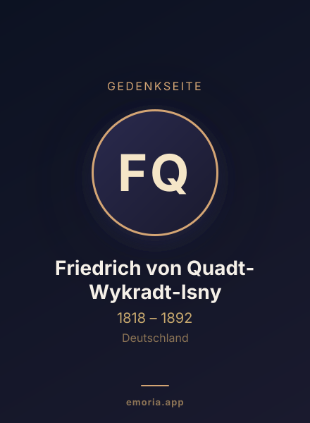 Gedenkportrait von Friedrich von Quadt-Wykradt-Isny