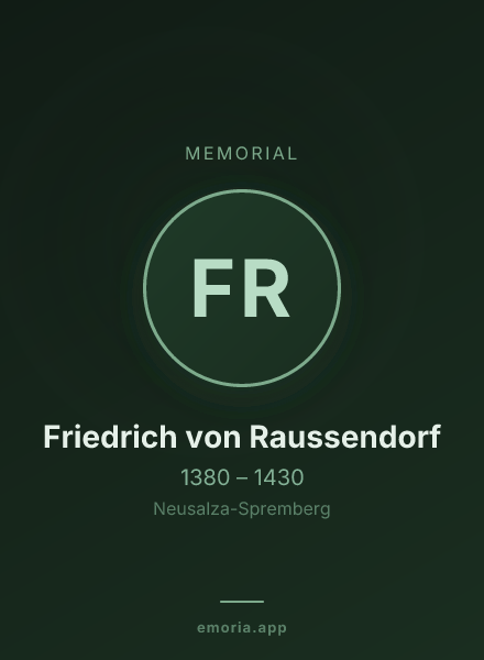 Memorial portrait of Friedrich von Raussendorf