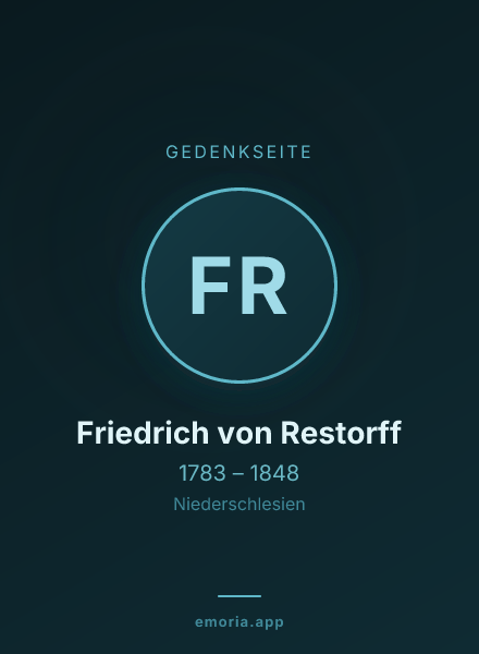Gedenkportrait von Friedrich von Restorff