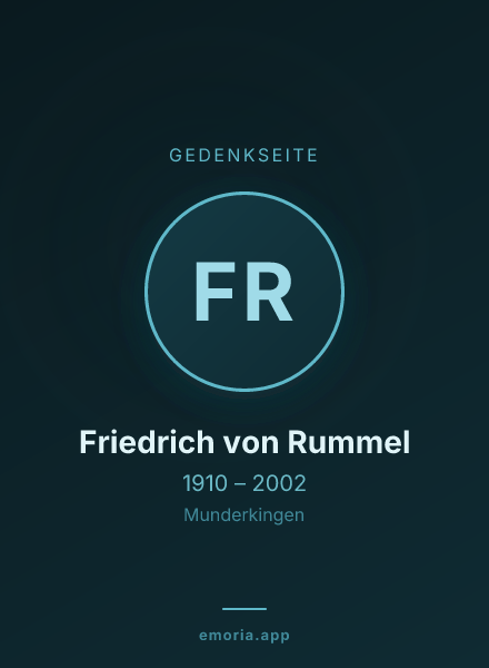 Gedenkportrait von Friedrich von Rummel