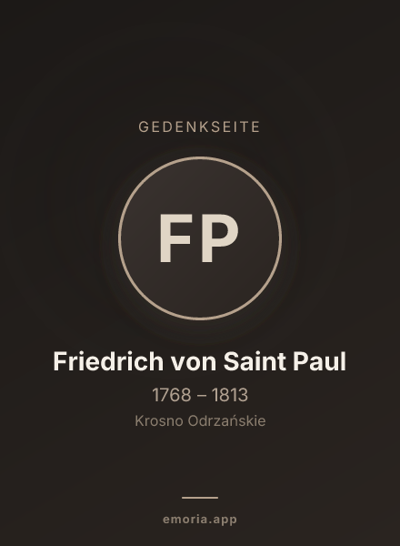 Gedenkportrait von Friedrich von Saint Paul