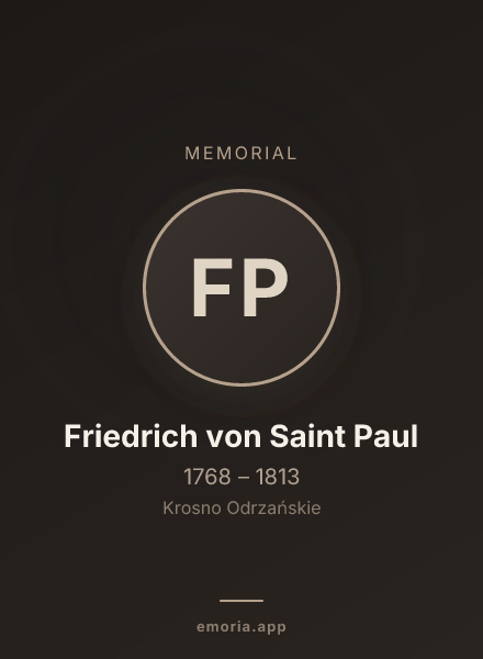 Memorial portrait of Friedrich von Saint Paul