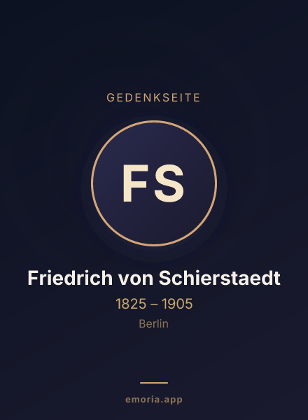 Gedenkportrait von Friedrich von Schierstaedt