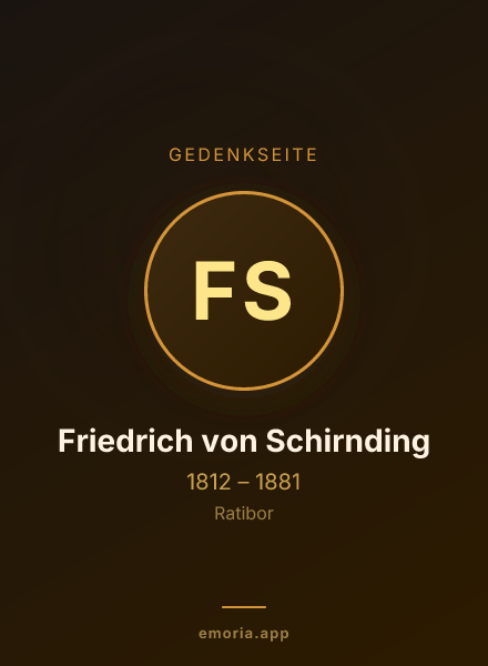 Gedenkportrait von Friedrich von Schirnding