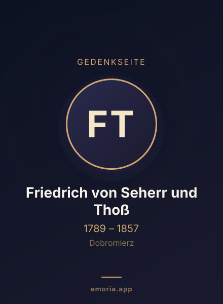 Gedenkportrait von Friedrich von Seherr und Thoß