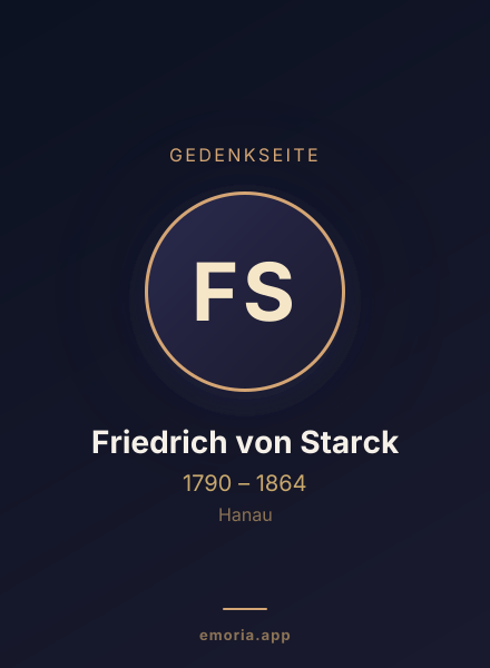Gedenkportrait von Friedrich von Starck