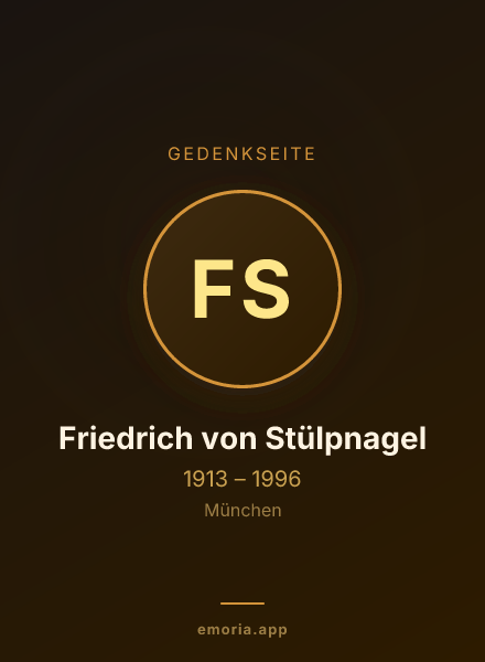 Gedenkportrait von Friedrich von Stülpnagel