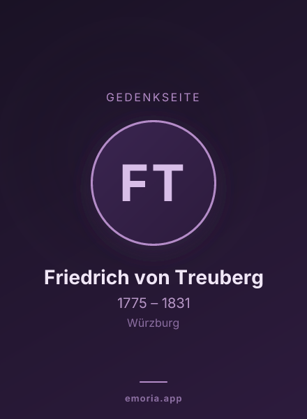 Gedenkportrait von Friedrich von Treuberg