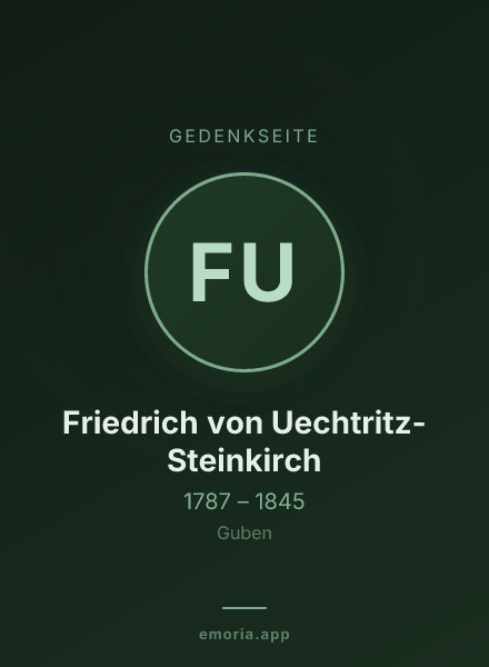 Gedenkportrait von Friedrich von Uechtritz-Steinkirch