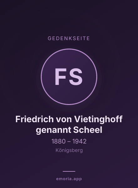 Gedenkportrait von Friedrich von Vietinghoff genannt Scheel