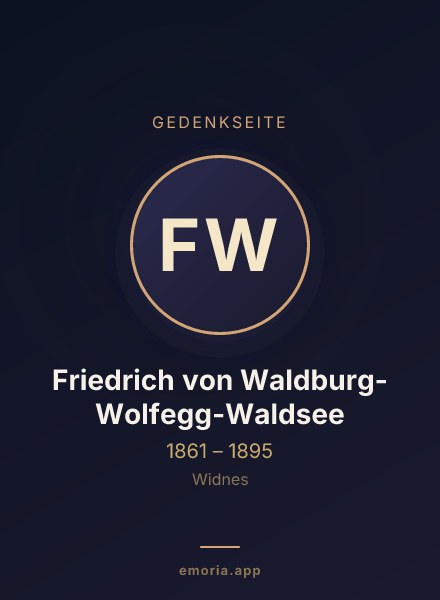Gedenkportrait von Friedrich von Waldburg-Wolfegg-Waldsee