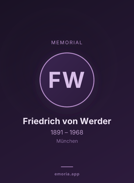 Memorial portrait of Friedrich von Werder
