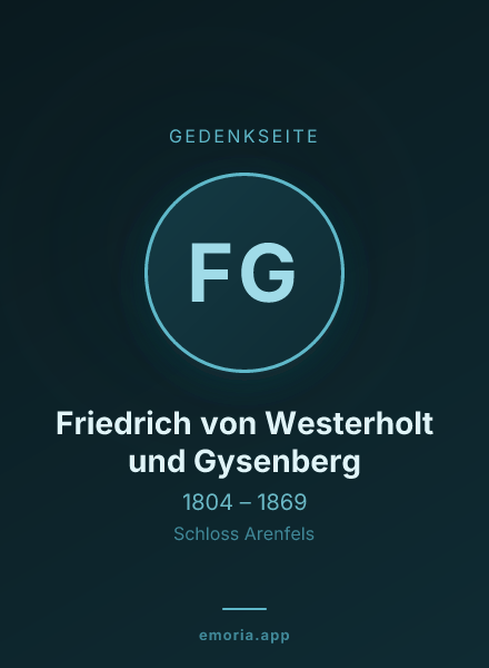 Gedenkportrait von Friedrich von Westerholt und Gysenberg