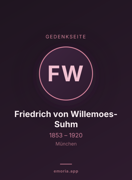 Gedenkportrait von Friedrich von Willemoes-Suhm