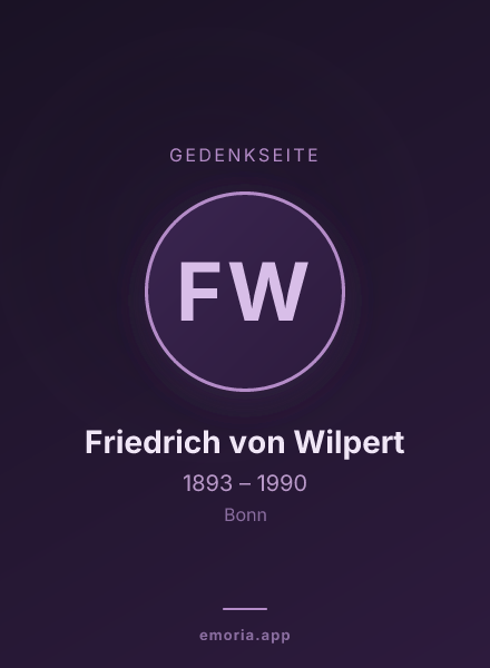 Gedenkportrait von Friedrich von Wilpert