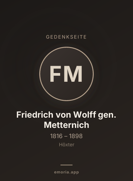 Gedenkportrait von Friedrich von Wolff gen. Metternich