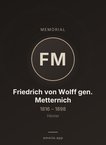 Memorial portrait of Friedrich von Wolff gen. Metternich