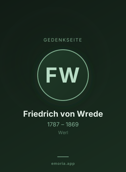Gedenkportrait von Friedrich von Wrede