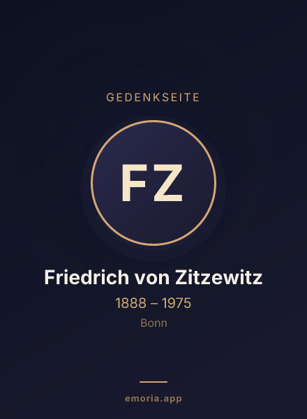 Gedenkportrait von Friedrich von Zitzewitz