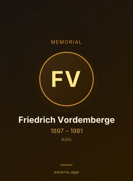 Memorial portrait of Friedrich Vordemberge