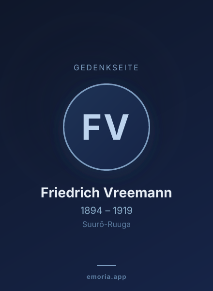 Gedenkportrait von Friedrich Vreemann
