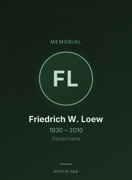 Memorial portrait of Friedrich W. Loew