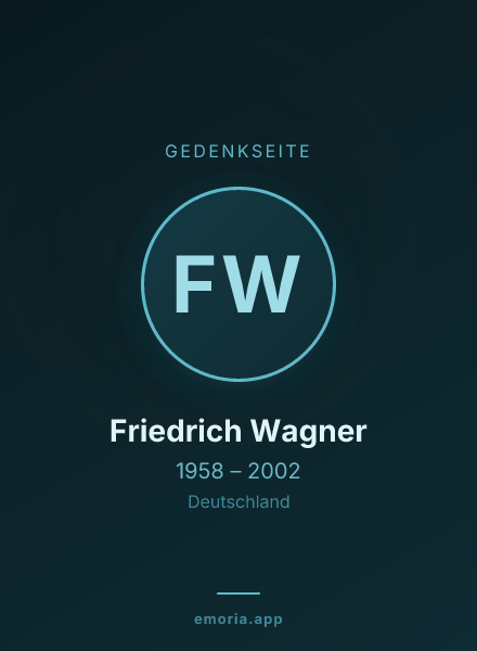 Gedenkportrait von Friedrich Wagner