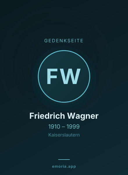 Gedenkportrait von Friedrich Wagner