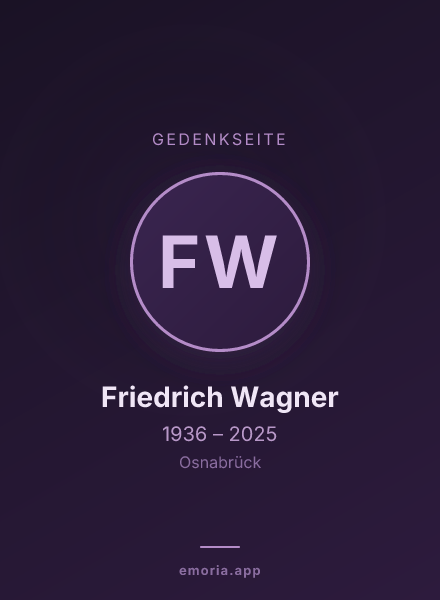 Gedenkportrait von Friedrich Wagner