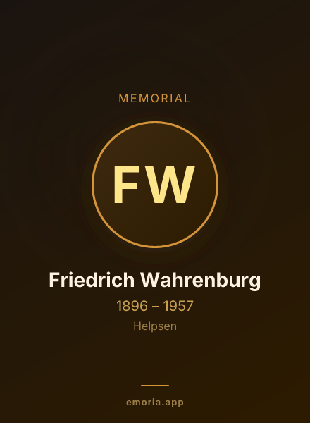 Memorial portrait of Friedrich Wahrenburg
