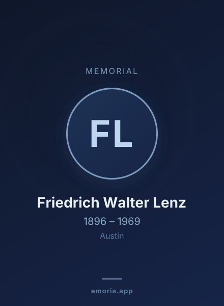 Memorial portrait of Friedrich Walter Lenz