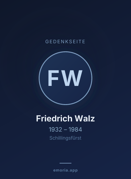 Gedenkportrait von Friedrich Walz