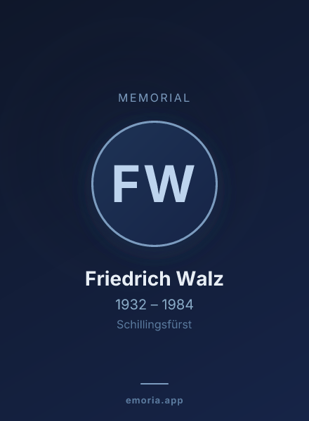 Memorial portrait of Friedrich Walz