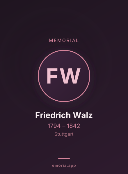 Memorial portrait of Friedrich Walz