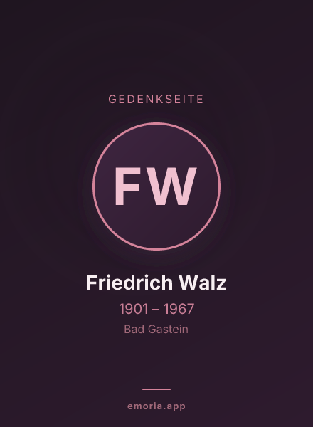 Gedenkportrait von Friedrich Walz
