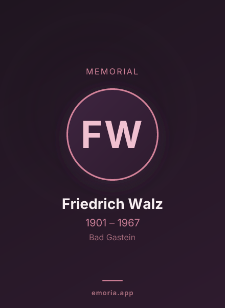 Memorial portrait of Friedrich Walz