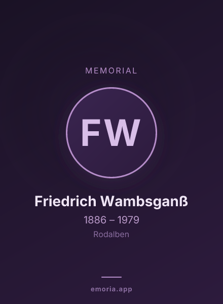 Memorial portrait of Friedrich Wambsganß