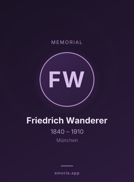Memorial portrait of Friedrich Wanderer