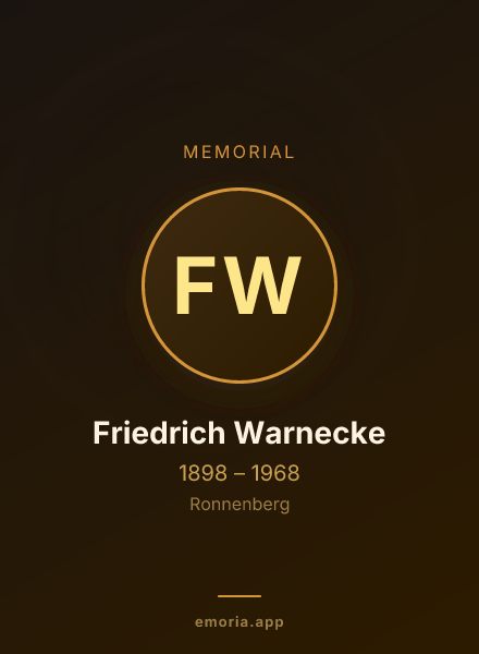 Memorial portrait of Friedrich Warnecke