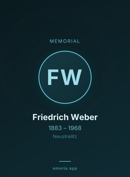 Memorial portrait of Friedrich Weber