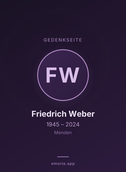 Gedenkportrait von Friedrich Weber