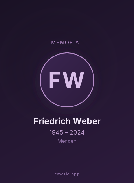 Memorial portrait of Friedrich Weber