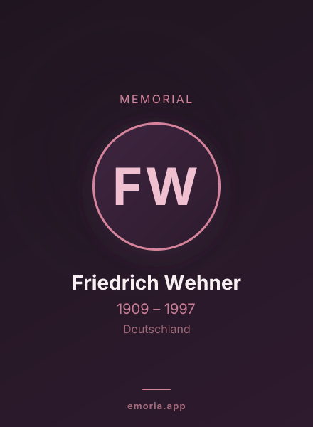 Memorial portrait of Friedrich Wehner