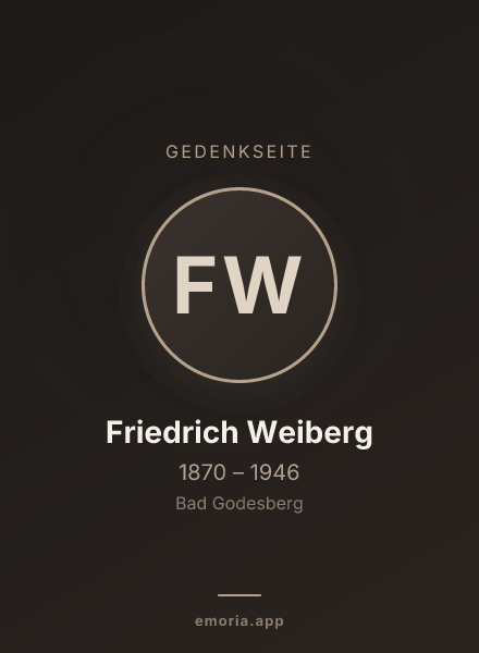 Gedenkportrait von Friedrich Weiberg