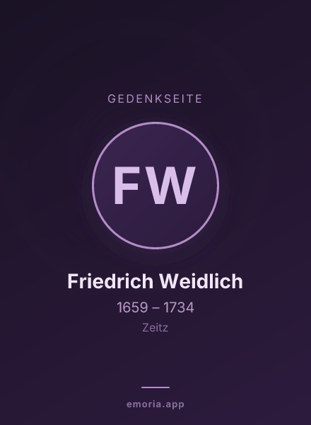 Gedenkportrait von Friedrich Weidlich